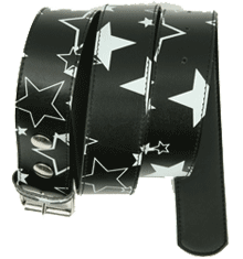 BELTS - STARS BLACK WHITE